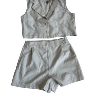 SHEIN Gray High Waist Shorts Lightweight Casual